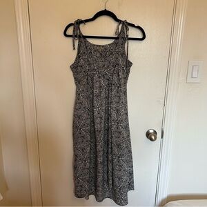 Ecote Anthropologie Navy and White Geometric Tribal Midi Dress